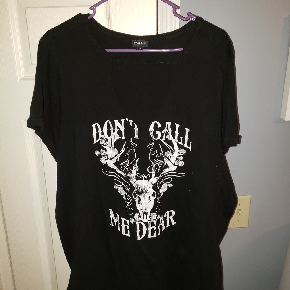 Torrid V neck cut out tshirt